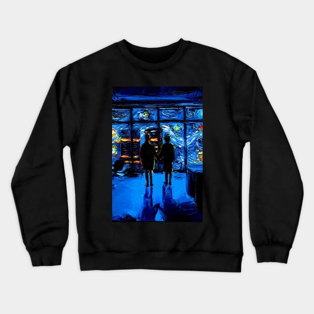 van Gogh Never Watched The World Burn Crewneck Sweatshirt by sagittariusgallery